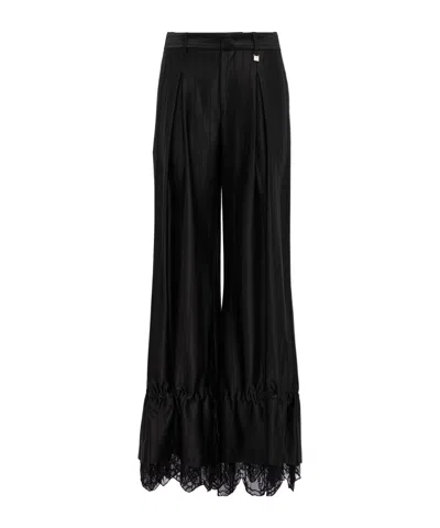 Giuseppe Di Morabito Casual Pants With A Lace Hem In Black