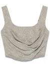 Giuseppe Di Morabito Check-pattern Corset Top In Neutrals