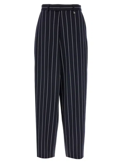 Giuseppe Di Morabito Classic Striped Viscose Blend Trousers In Blue