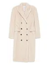 Giuseppe Di Morabito Textured Cable-knit Double-breasted Coat In Sand