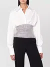 Giuseppe Di Morabito Collared Long Sleeve Fitted Waist Shirt In White