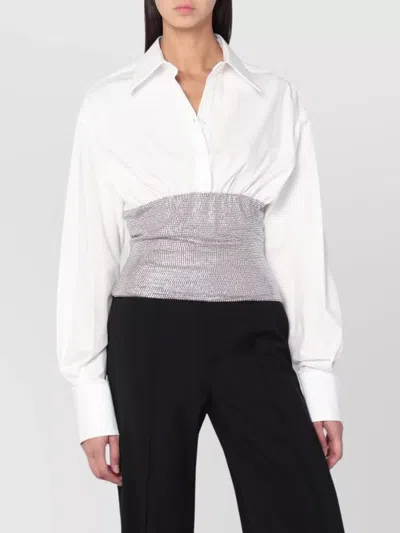 GIUSEPPE DI MORABITO COLLARED LONG SLEEVE FITTED WAIST SHIRT