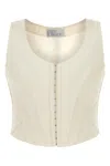 Giuseppe Di Morabito Wool Bodice Sleeveless Structured Panel Design In White