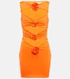 Giuseppe Di Morabito Corsage Cutout Crêpe Minidress In Orange