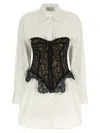 Giuseppe Di Morabito Long Sleeve Corset Style Lace Dress In Black