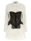 Giuseppe Di Morabito Long Sleeve Corset Style Lace Dress In Multi