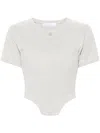 Giuseppe Di Morabito Corset-layer Cotton T-shirt In Grey