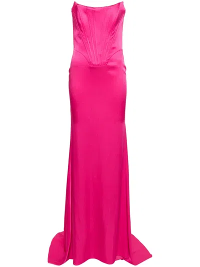 Giuseppe Di Morabito Corset-style Satin Gown In 粉色