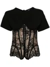 Giuseppe Di Morabito Corset-style T-shirt In 黑色
