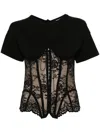 Giuseppe Di Morabito Corset-style T-shirt In ブラック