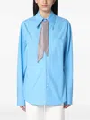 Giuseppe Di Morabito Rhinestone Scarf Buttoned Shirt In Blue