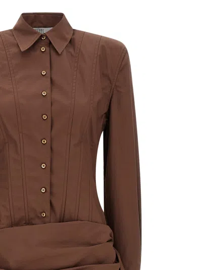 Giuseppe Di Morabito Cotton Short Women's Dress In Brown
