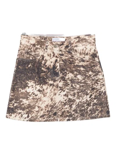 Giuseppe Di Morabito Cow-print Embellished Skirt In Multi