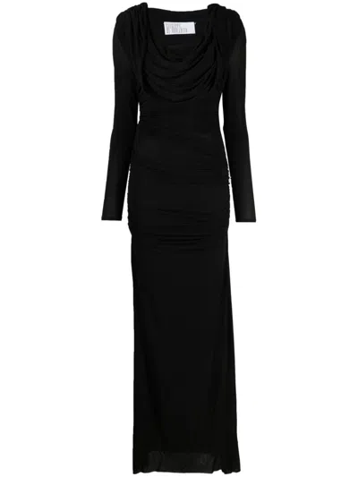 Giuseppe Di Morabito Cowl-neck Draped Maxi Dress In Schwarz