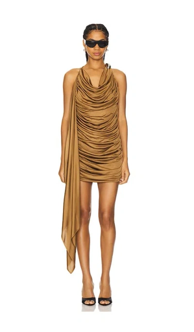 Giuseppe Di Morabito Cowl Neck Dress In 驼色