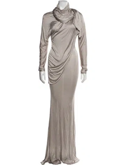 Pre-owned Giuseppe Di Morabito Cowl Neck Long Dress W/ Tags In Gray