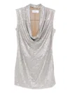 Giuseppe Di Morabito Cowl-neck Mini Dress In Silver
