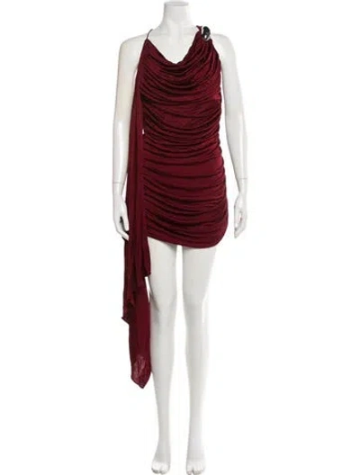Pre-owned Giuseppe Di Morabito Cowl Neck Mini Dress W/ Tags In Burgundy