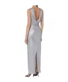 Giuseppe Di Morabito Long Dress Featuring Crystals And Back Slit In Gray