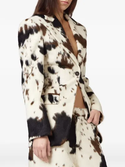 Giuseppe Di Morabito Cow-print Single-breasted Blazer In Multi
