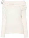 Giuseppe Di Morabito Cozy White Alpaca-merino Sweater In Blue