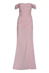 Giuseppe Di Morabito Draped Mini Crepe Dress With Side Slit In Pink