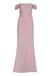 Giuseppe Di Morabito Draped Mini Crepe Dress With Side Slit In Pink