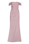 Giuseppe Di Morabito Draped Mini Crepe Dress With Side Slit In Pink