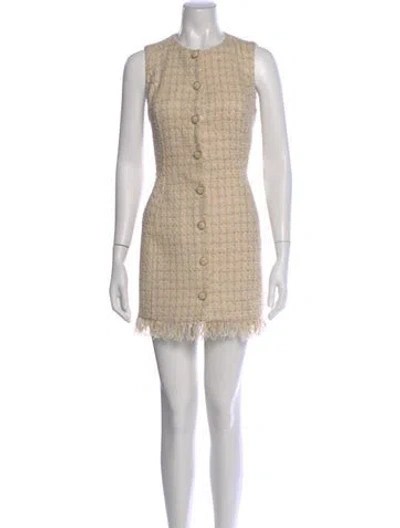 Pre-owned Giuseppe Di Morabito Crew Neck Mini Dress In Neutral