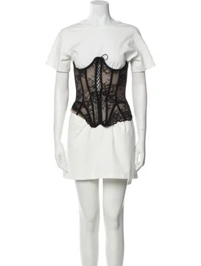 Pre-owned Giuseppe Di Morabito Crew Neck Mini Dress In White