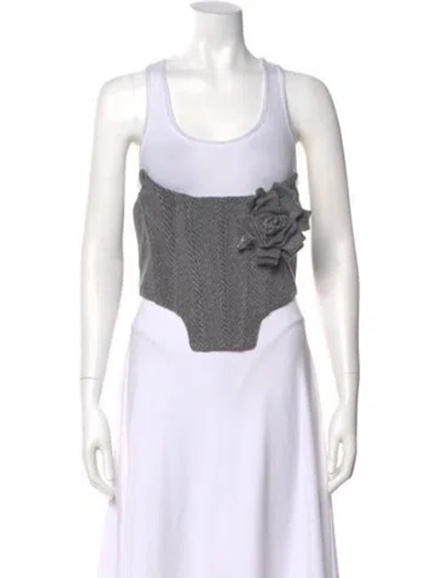 Pre-owned Giuseppe Di Morabito Crew Neck Sleeveless Top In Gray