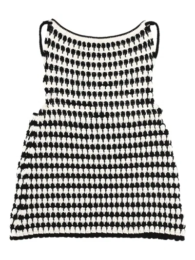Giuseppe Di Morabito Crochet Check Dress In Black