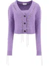 Giuseppe Di Morabito Twin Set With Rhinestone-studded Tubular In Purple