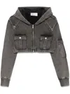 Giuseppe Di Morabito Cropped Hoodie In Grey