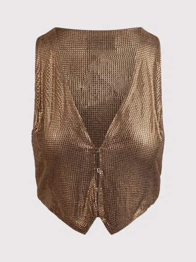 Giuseppe Di Morabito Cropped Vest With Crystals In Brown