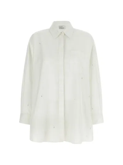 Giuseppe Di Morabito Crystal Detail Shirt Long Sleeves Buttons In White