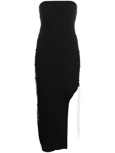 Giuseppe Di Morabito Crystal-chain Embellished Midi Dress In Schwarz