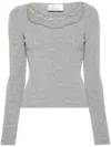 Giuseppe Di Morabito Square Neck Chain Detail Fitted Sweater