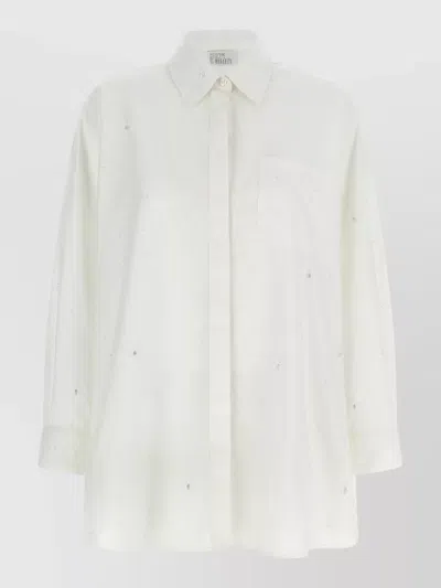 Giuseppe Di Morabito Crystal Detail Shirt Long Sleeves Buttons In White