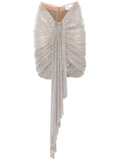 Giuseppe Di Morabito Crystal-embellished Asymmetric Mini Skirt In Silver