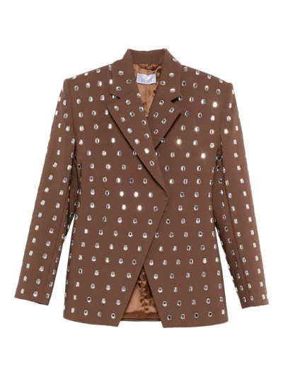 Giuseppe Di Morabito Crystal-embellished Blazer In Brown