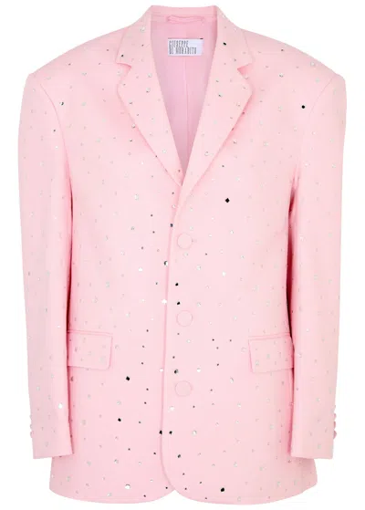 Giuseppe Di Morabito Crystal-embellished Cotton-blend Blazer In Light Pink