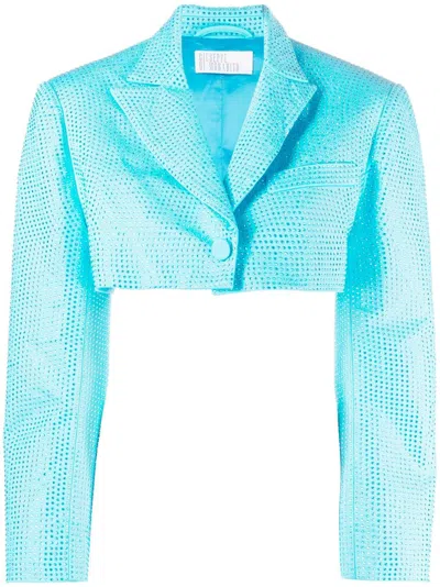 Giuseppe Di Morabito Long-sleeved Cropped Jacket In Blue