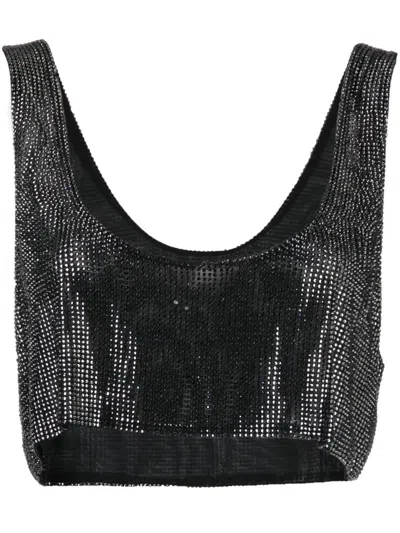 Giuseppe Di Morabito Crystal-embellished Cropped Top In Black