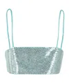 Giuseppe Di Morabito Cady Envers Satin Blue Zircon Top In Green