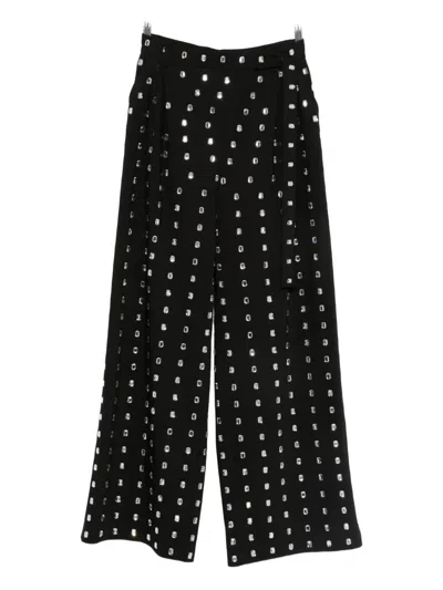 Giuseppe Di Morabito Crystal-embellished High-waisted Trousers In Black
