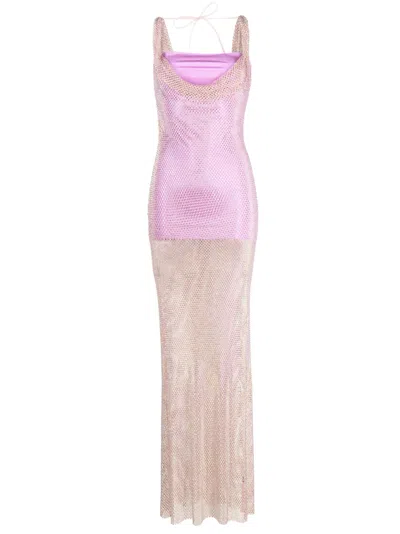Giuseppe Di Morabito Crystal-embellished Maxi Dress In Purple