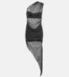 Giuseppe Di Morabito Crystal-embellished Mesh Midi Dress In Black