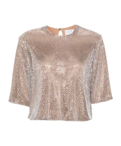 GIUSEPPE DI MORABITO CRYSTAL-EMBELLISHED MESH TOP