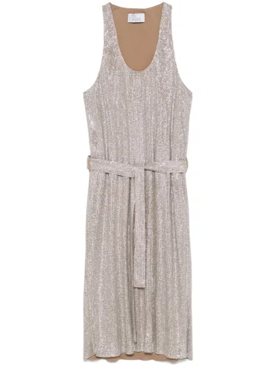 Giuseppe Di Morabito Crystal-embellished Midi Dress In Neutrals